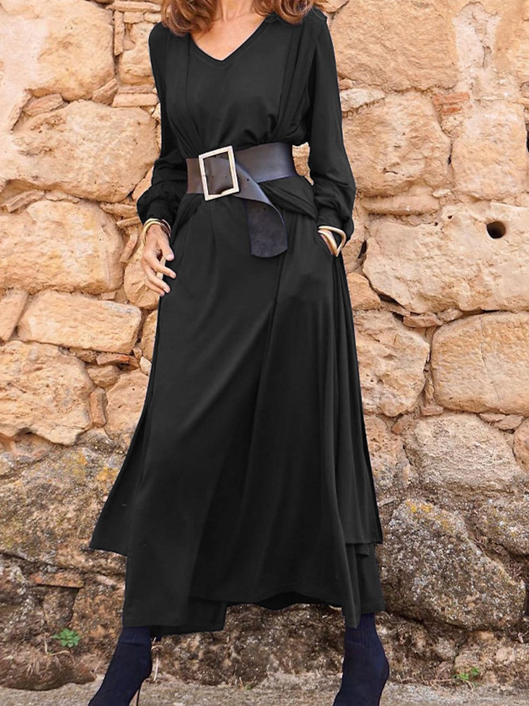 Schlichtes, lässiges, lockeres Kleid WJ119