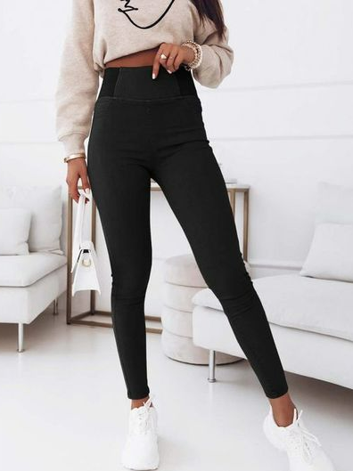 Plain Tight Chemical Fiber Blend Casual Pants WK118