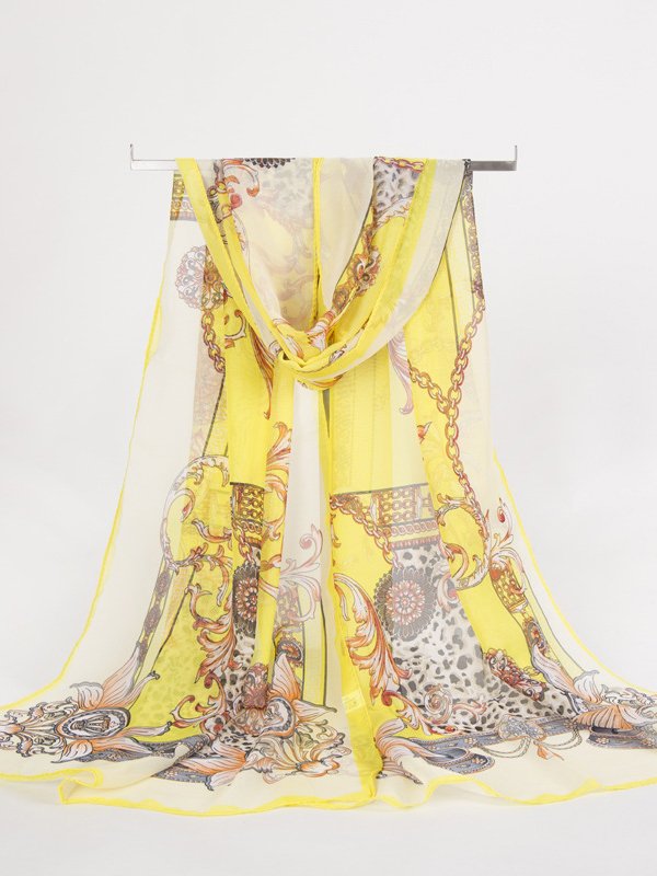 Vacation Ethnic Pattern Silk Scarf Spring Summer Beach Accessories QAR7