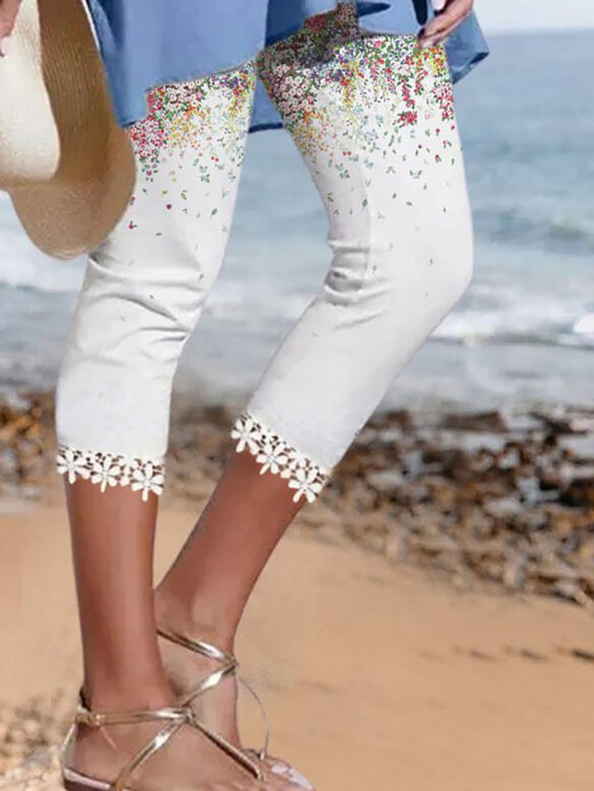 Legging fleuri coupe standard BB106