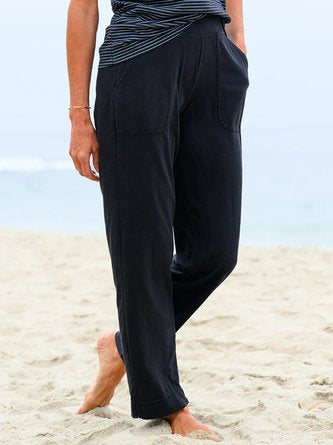 Pantalon décontracté à poches unies CH43