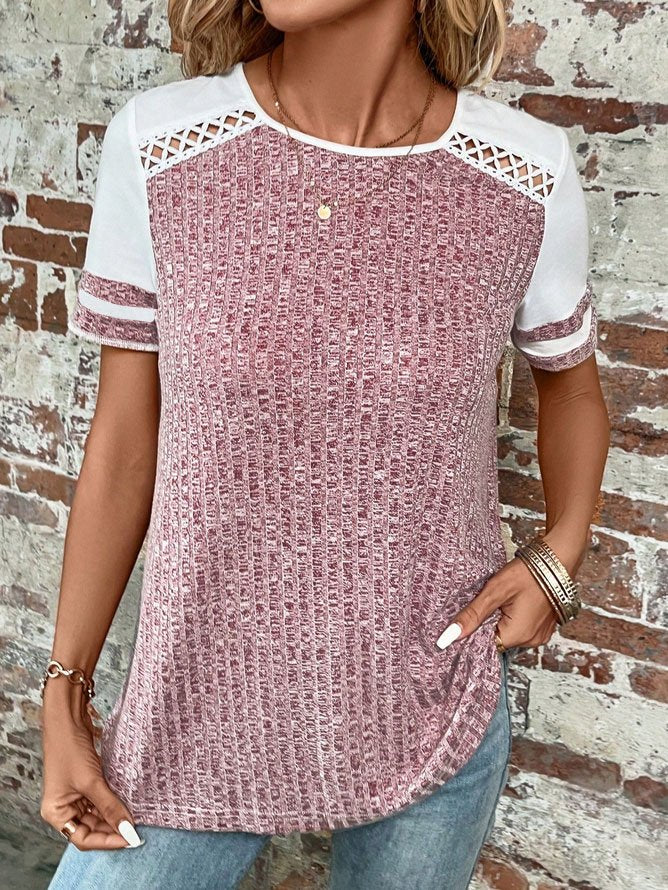 Plain Crew Neck Casual Loose T-Shirt WG71