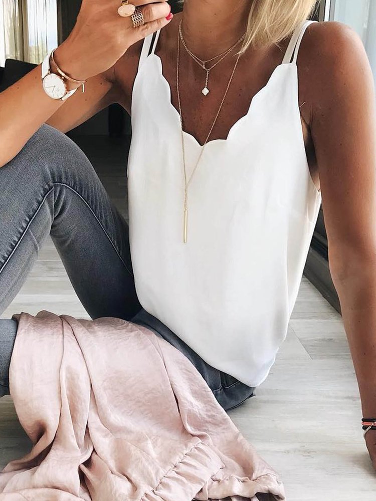 Others Plain Casual Loose Cami WI97