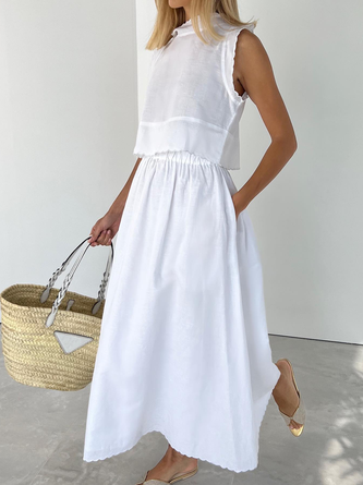 Loose Plain Casual Two-Piece Set CH2
