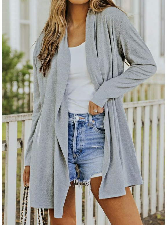 Plain Wrap Casual Loose Coat QL109