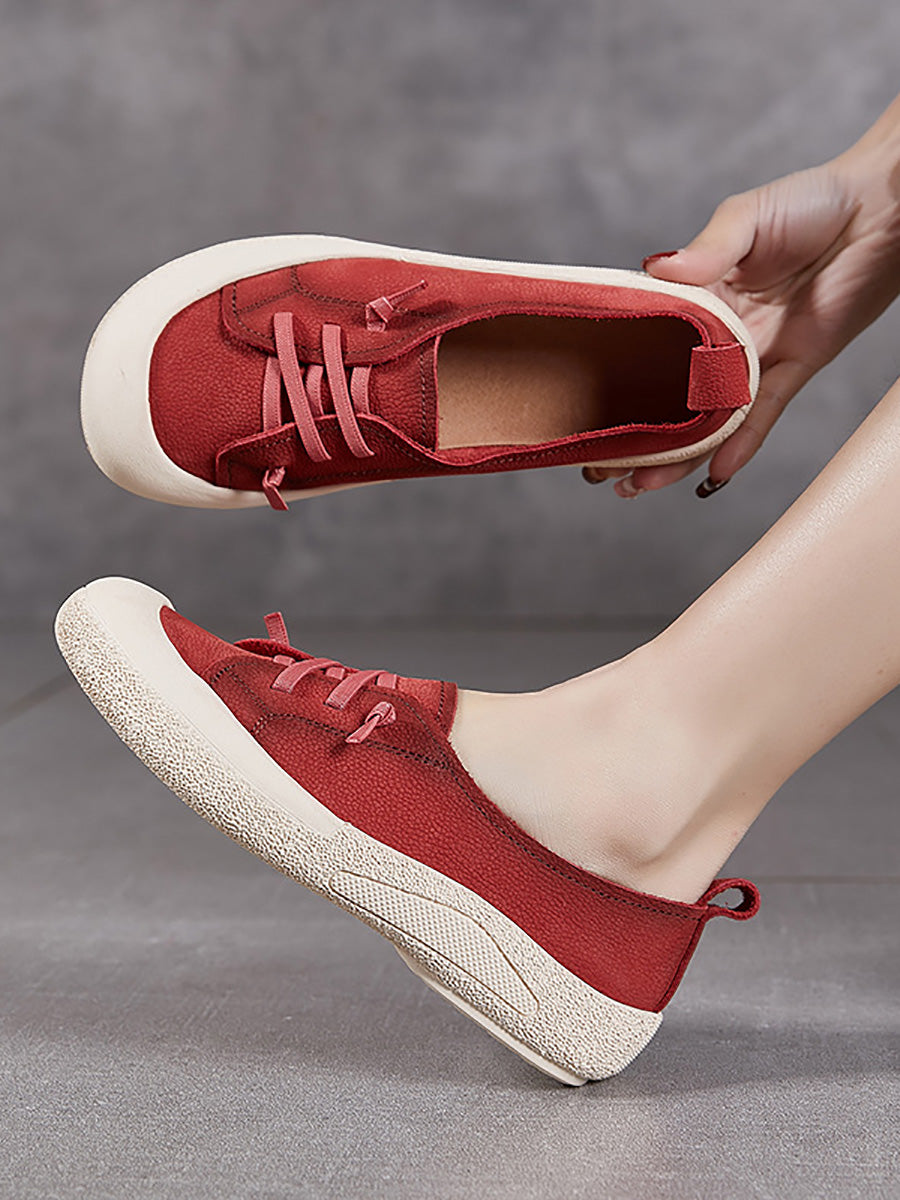 Casual Genuine Leather Flat Women Summer Shoes