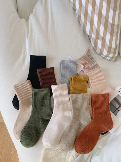 Lot de 5 paires de chaussettes d'hiver chaudes en laine pour femmes BA1027