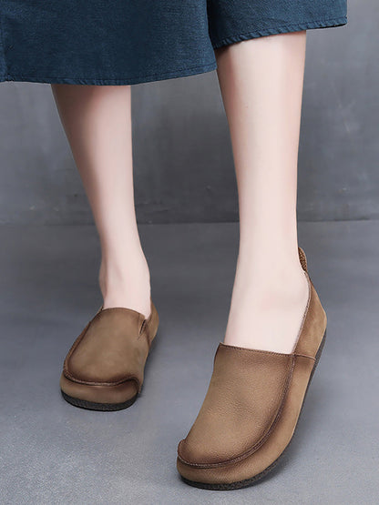 Leder Retro Solide Sommer Falt Frauen Schuhe