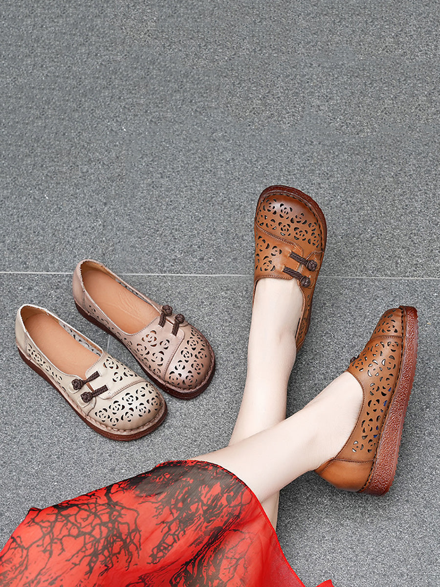 Hollow Women Out Shoes Low Heel Summer Ethnic