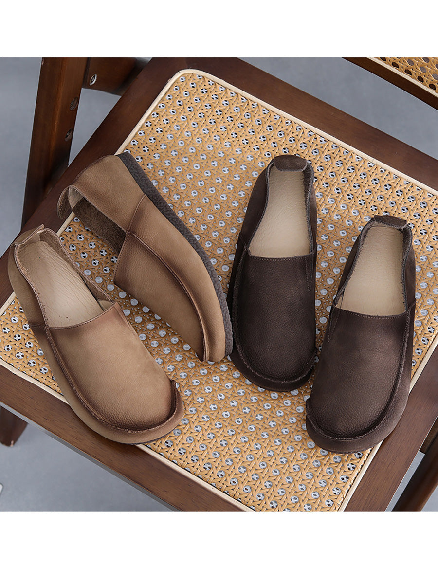Leder Retro Solide Sommer Falt Frauen Schuhe