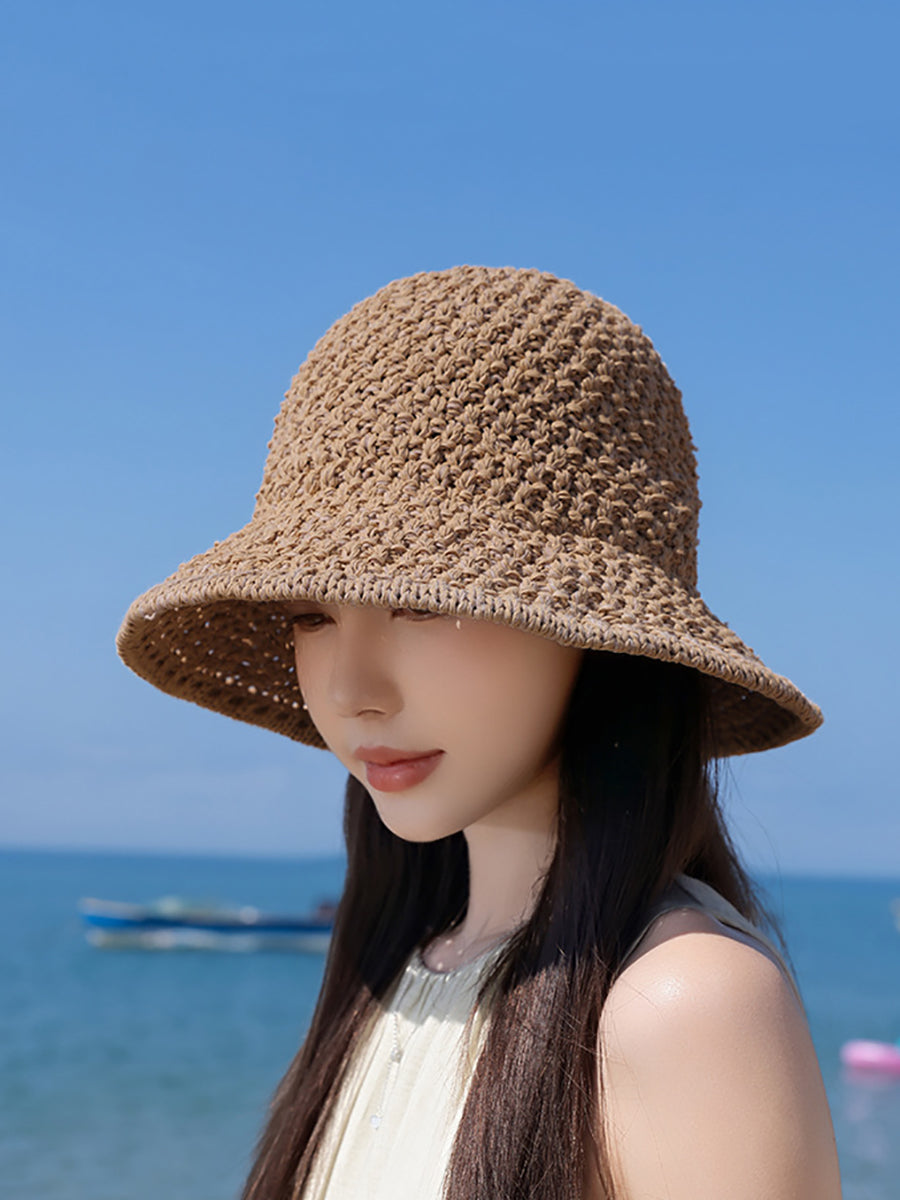 Chapeau d'été décontracté en tissu pour femme, résistant au soleil