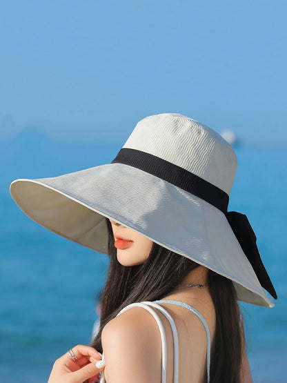 Chapeau d'été à nœud papillon résistant au soleil pour femmes QW1022 