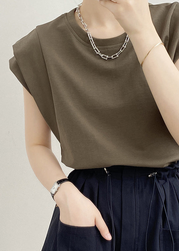 Grün Neck T Armee Solide O Sommer Frauen Baumwolle Shirts 
