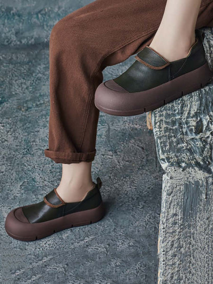 Chaussures à plateforme élégantes en cuir véritable pour femmes, automne AT1069