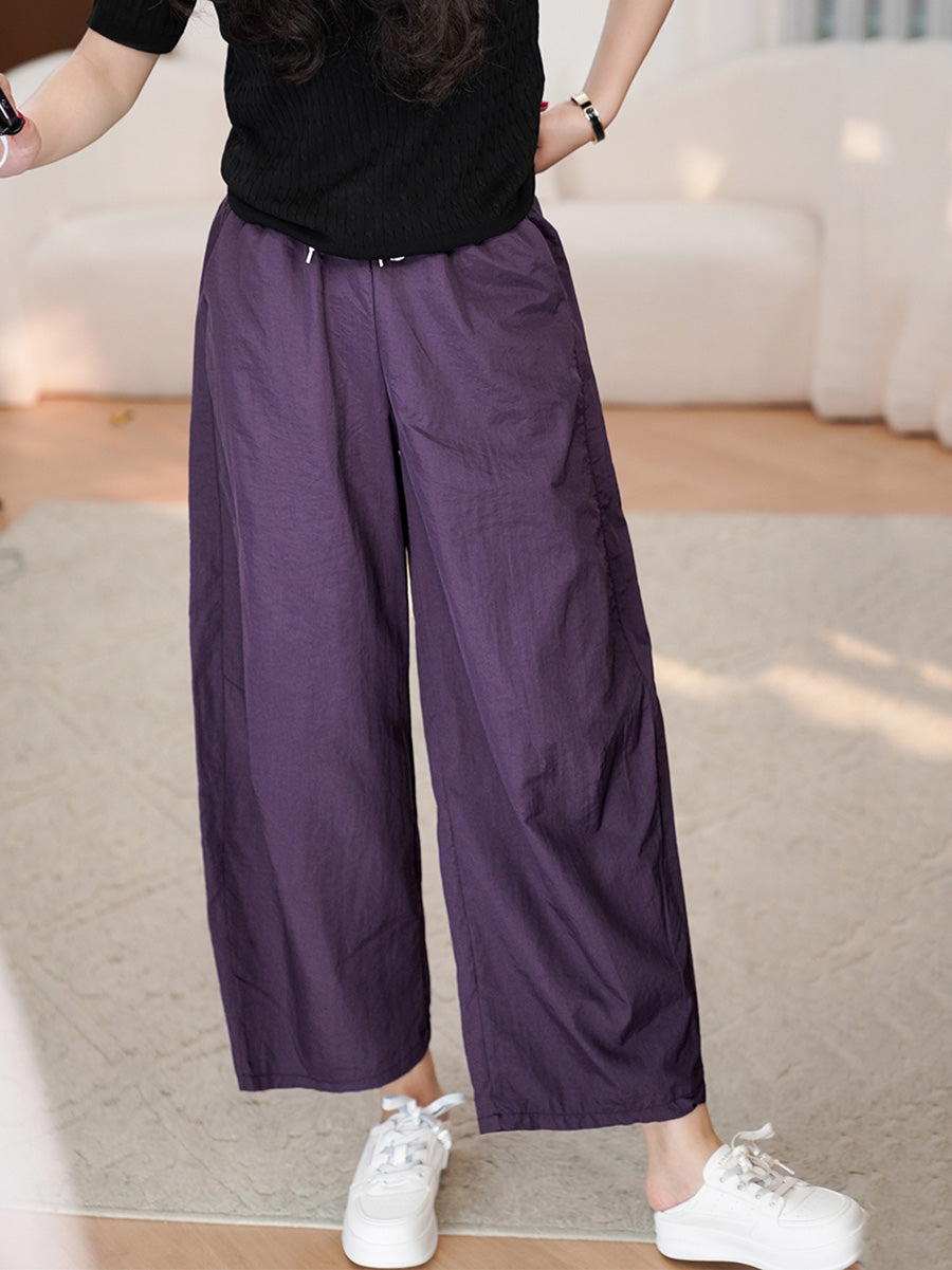 Women Summer Casual Solid Loose Wide-leg Pants CX057