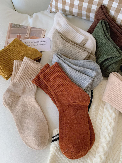 Lot de 5 paires de chaussettes d'hiver chaudes en laine pour femmes BA1027