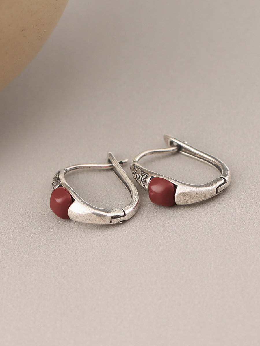 Earrings Cooper-plating Ethnic Silver Women