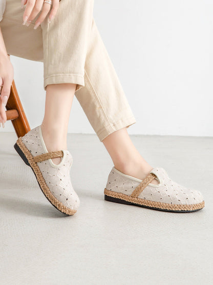 Sommer Aus Flache Hohl Schuhe Casual Baumwolle Frauen