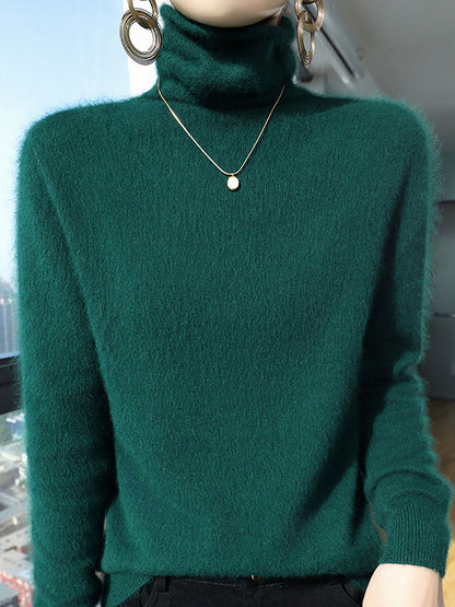 Women Autumn Turtleneck Wool Soft Warm Knit Sweater AV1029