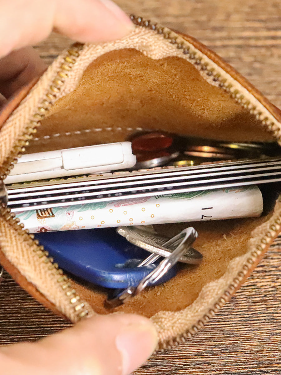 Leather Genuine Square Coin Women Purse Casual