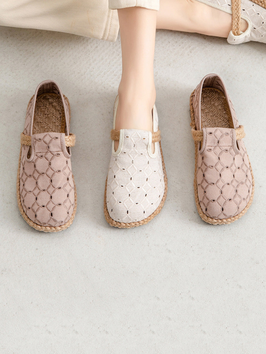 Sommer Aus Flache Hohl Schuhe Casual Baumwolle Frauen