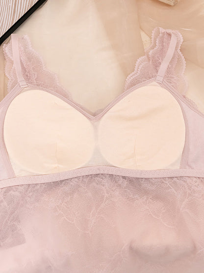 Soutien-gorge d'été en dentelle avec coussinets d'allaitement pour femmes ZZ1052