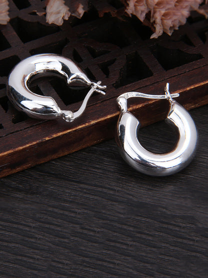 Boucles d'oreilles vintage en argent S925 en forme de U pour femmes OO1036 