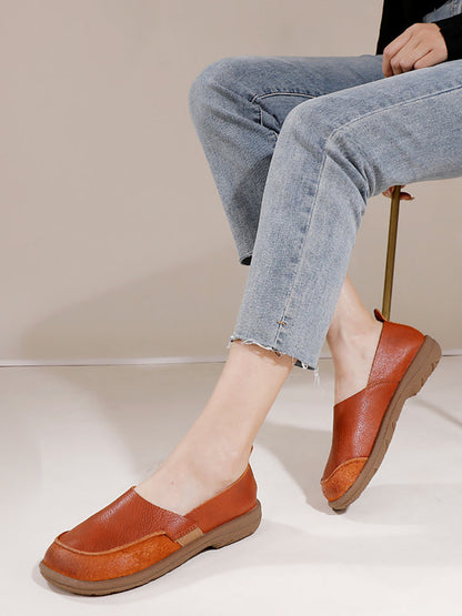 Chaussures d'été à talons bas en cuir souple pour femmes AA1016