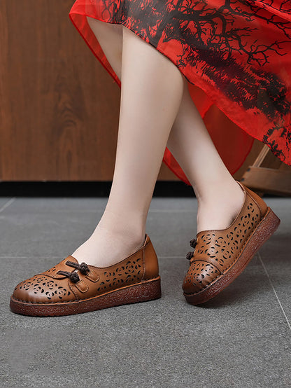 Hollow Women Out Shoes Low Heel Summer Ethnic