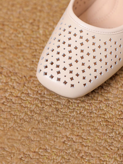 Heel Out Low Casual Shoes Summer Hollow Women