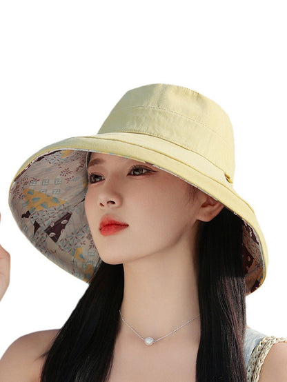 Chapeau de soleil double face décontracté pour femme QW1037