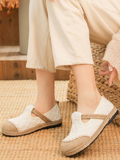 Women Ethnic Summer Linen Cotton Flat Shoes XX1001