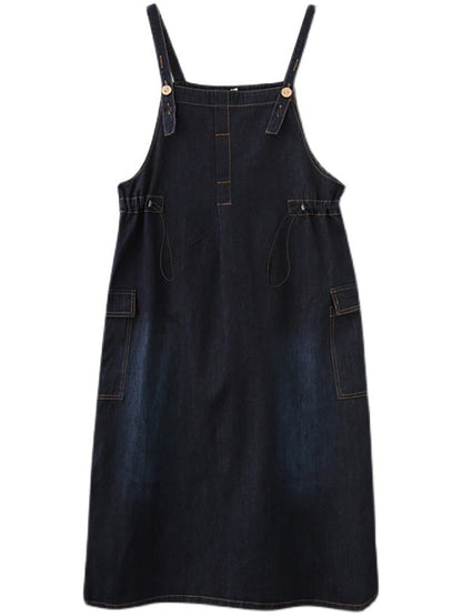 Robe gilet décontractée d'été en denim uni pour femme CO1021