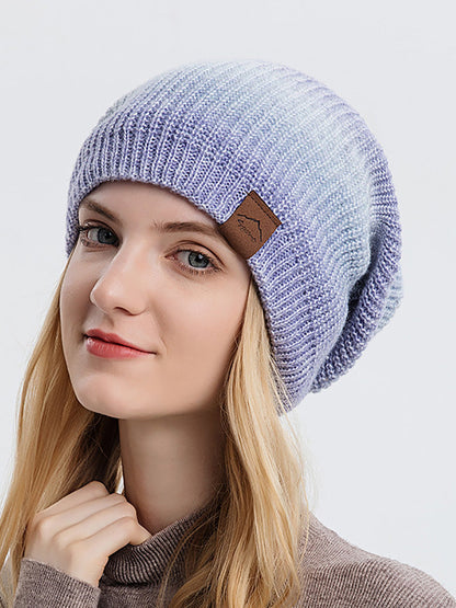 Bonnet tricoté dégradé décontracté pour femme, garde au chaud, hiver, AH1021