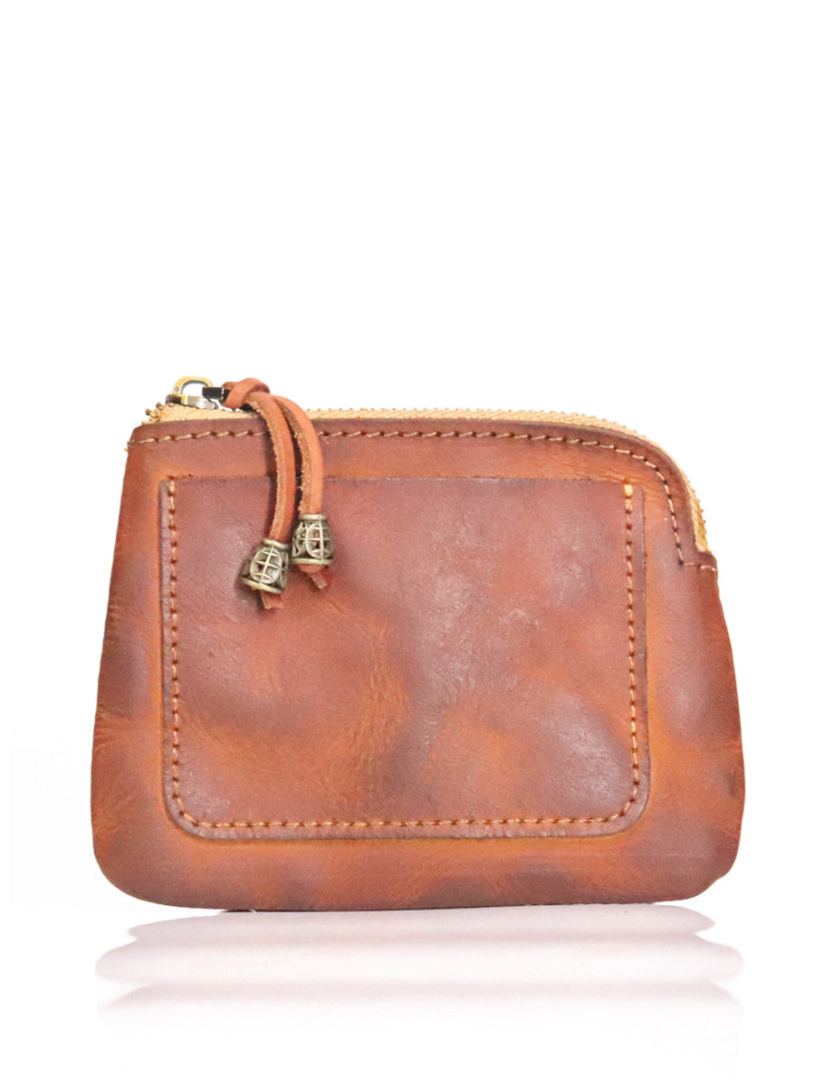 Leather Genuine Square Coin Women Purse Casual