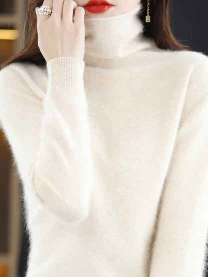 Women Autumn Turtleneck Wool Soft Warm Knit Sweater AV1029