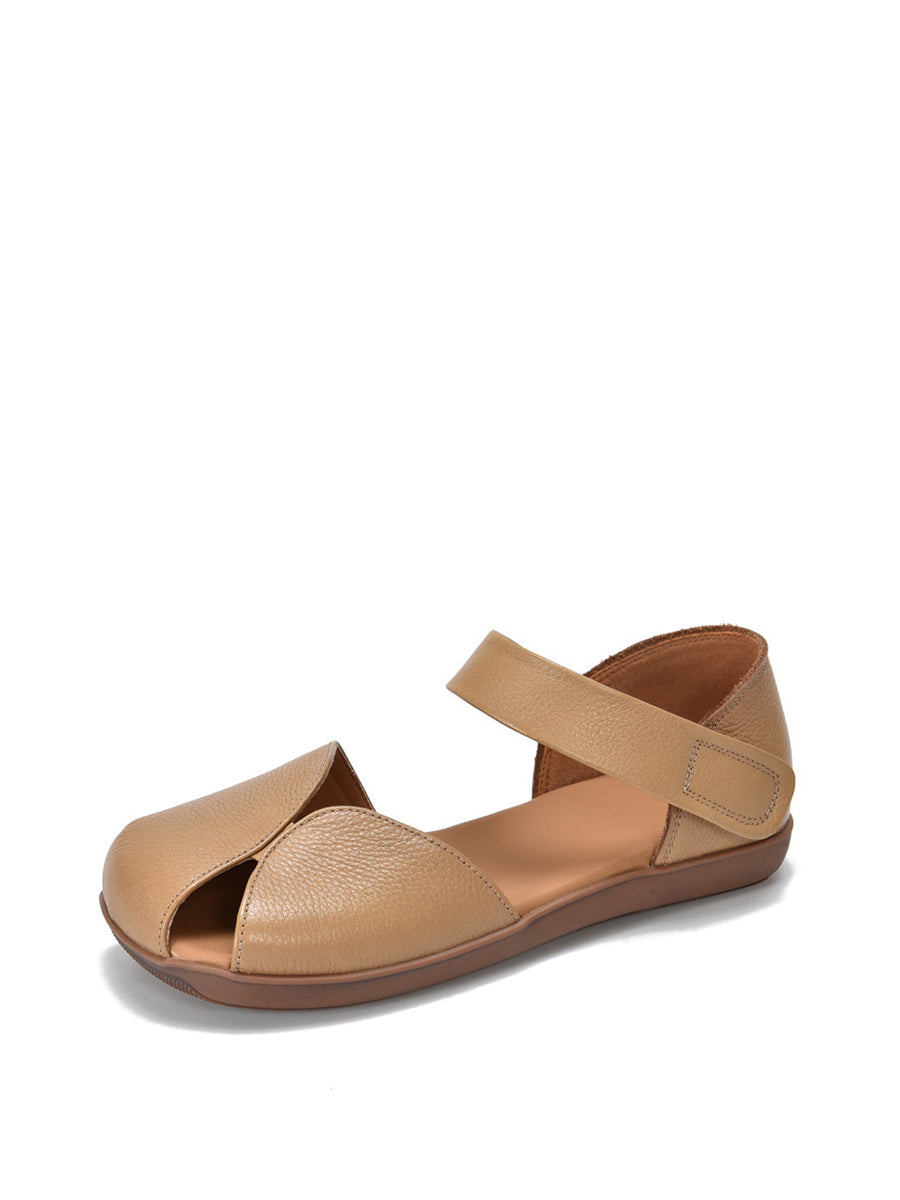 Damen Sommer Sandalen aus weichem, gespleißtem Leder ZZ1025