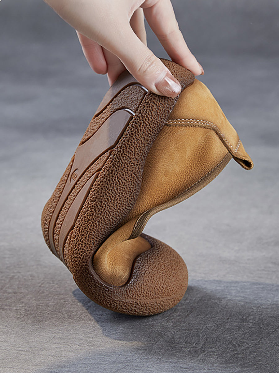 Chaussures plates d'été en cuir véritable pour femmes, colorblock