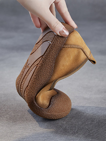 Chaussures plates d'été en cuir véritable pour femmes, colorblock