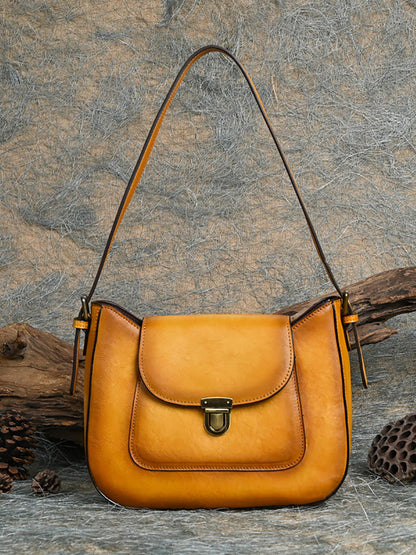 Sac à bandoulière vintage en cuir véritable pour femme AH1087