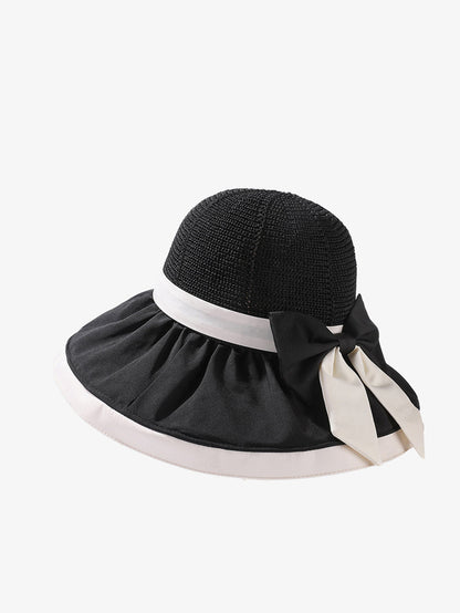 Chapeau d'été à large bord et nœud papillon pour femme WE1003 