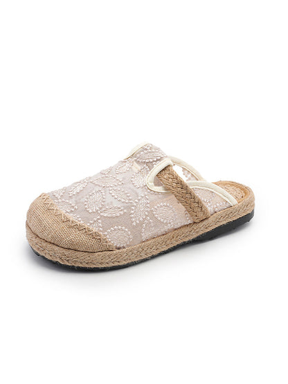 Stickerei Flache Ethnische Frauen Leinen Sommer Schuhe Blume