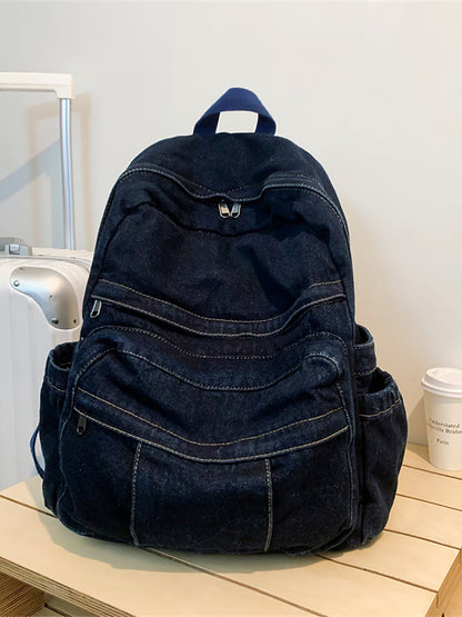 Sac à bandoulière vintage en denim épissé de grande capacité CV1024