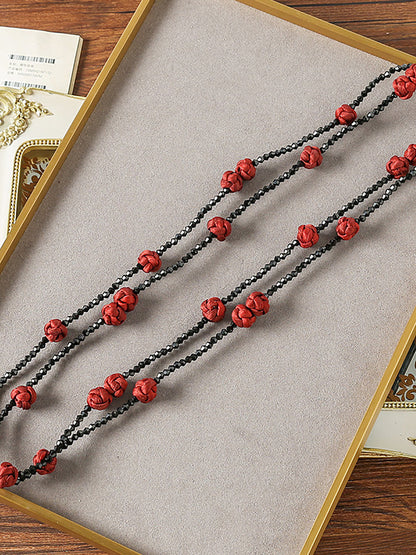 Collier pull tissé en perles à nœuds Ruyi pour femmes QN005 