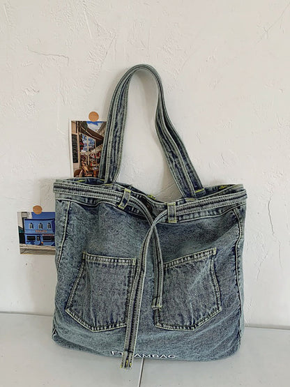 Sac à main en denim uni vintage pour femme, sac à bandoulière ZZ1008