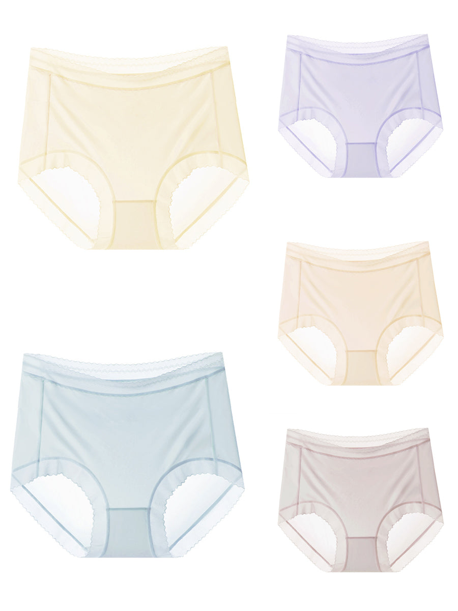 Sous-vêtements d'été 5 pièces pour femmes taille fine