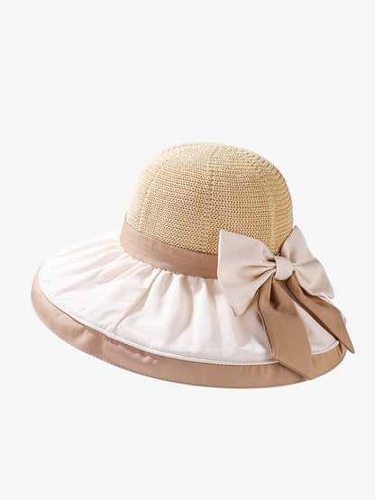 Chapeau d'été à large bord et nœud papillon pour femme WE1003 