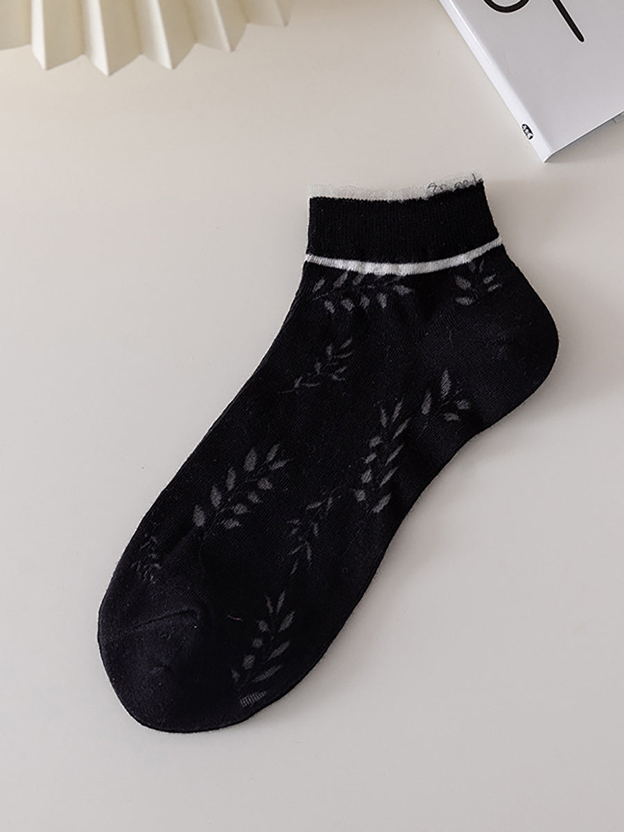 5 Paar dünne Damensocken mit Cut-outs für den Sommer II1032