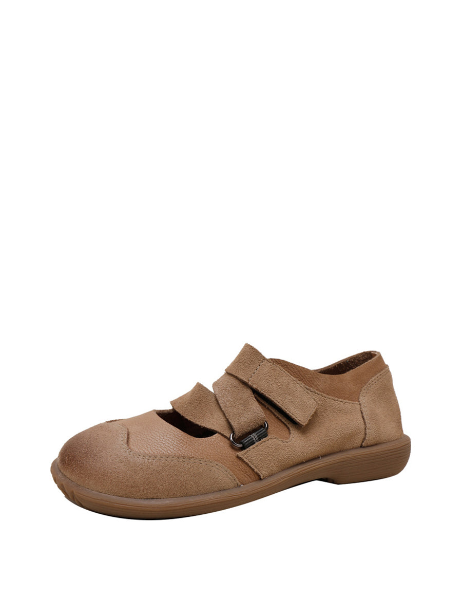 Damen Sommerschuhe aus massivem Leder mit niedrigem Absatz AA1047