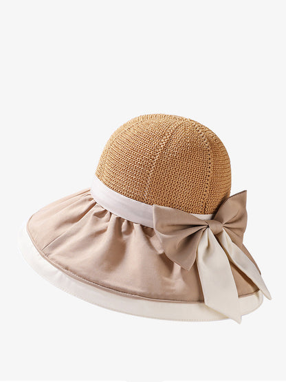 Chapeau d'été à large bord et nœud papillon pour femme WE1003 